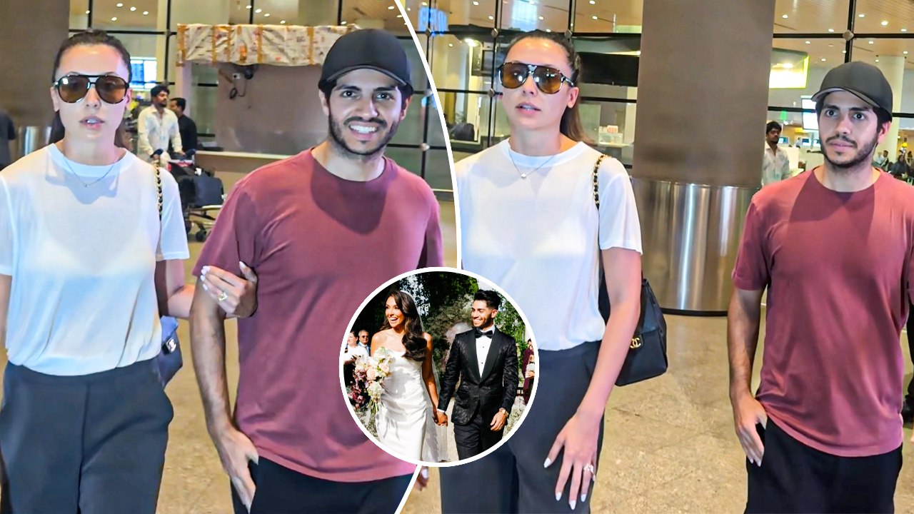 'Aladdin' Actor Mena Massoud Makes First India Appearance Post Wedding With Wife Emily Shah
