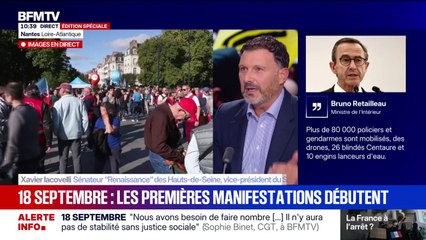Grève du 18 septembre: "Il y a une volonté de remettre le dialogue avec les partenaires sociaux au cœur de la méthode du Premier ministre", commente Xavier Iacovelli, sénateur Renaissance