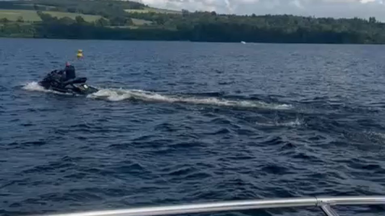 Water fun takes a risky turn when inflatable flyfish crashes right after taking flight