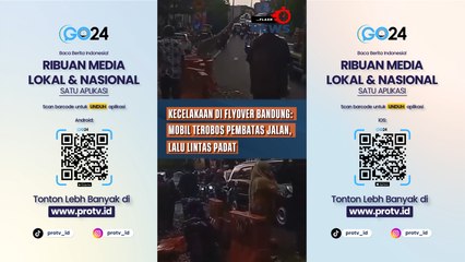 Kecelakaan di Flyover Bandung Mobil Terobos Pembatas Jalan, Lalu Lintas Padat