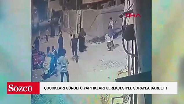 Sokakta oynayan çocukları gürültü yaptıkları gerekçesiyle sopayla darbetti