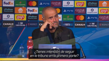 Luis Enrique bromea con ver el partido desde la tribuna: "Fuera de casa no me atrevo"