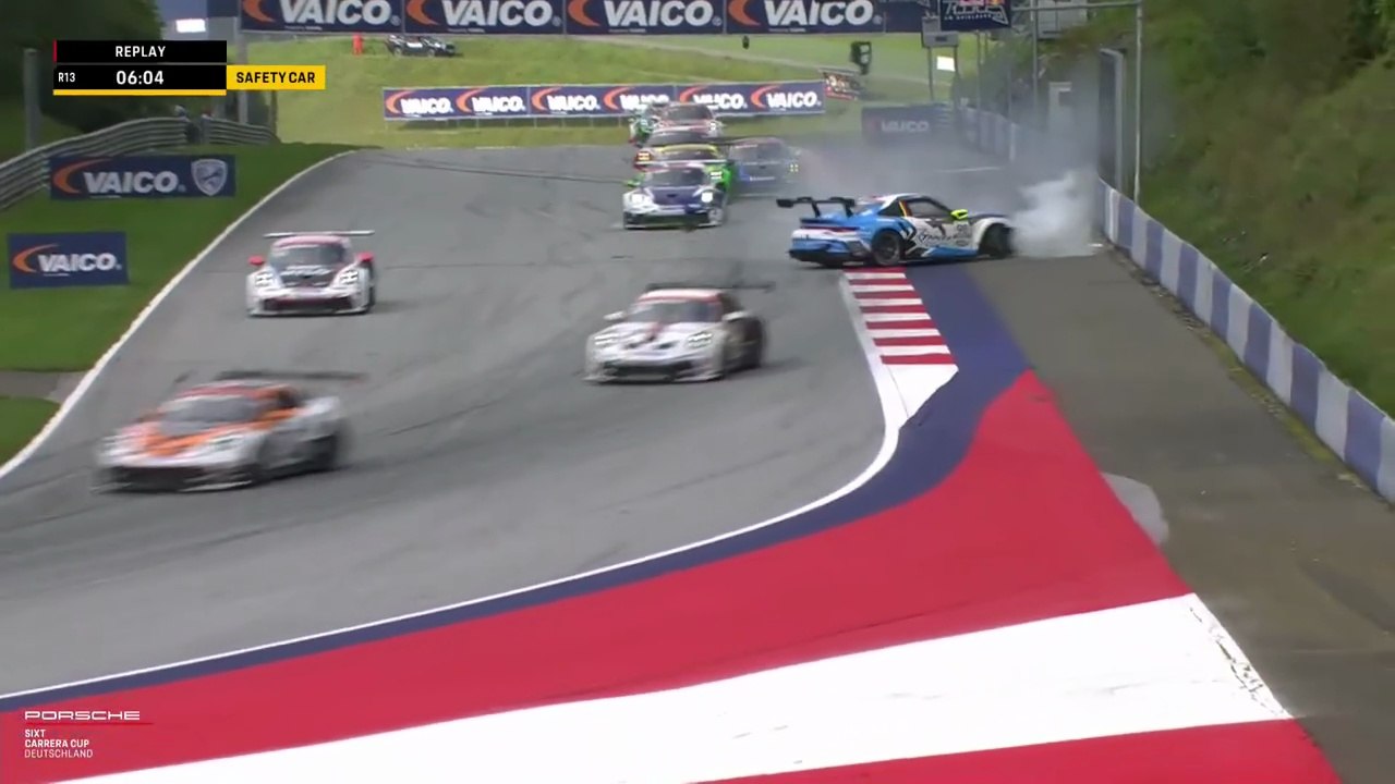 Porsche Carrera Cup Germany 2025 Spielberg Race 1 Seyffert Warhurst Big Crash