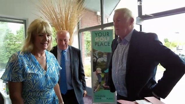 TV star Chris Tarrant arrives at Wharton Park Golf and Country club, Bewdley to speak at the Wyre Forest Cancer Research Committee luncheon, and jokes about the Express & Star photographer!