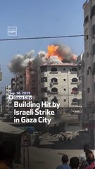 Building Hit by Israeli Strike in Gaza City