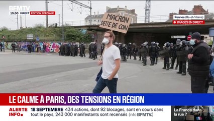 18 septembre: Suite aux heurts entre les forces de l'ordre et les manifestants à Rennes, la gare est fermée par mesure de précaution