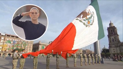 Claudia Sheinbaum en plena ceremonia para conmemorar a víctimas de los sismos del 19 de septiembre de 1985 y 2017