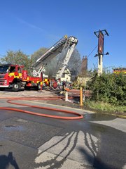 Firefighters at the scene of pub blaze in Wootton