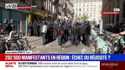 18 septembre: des premières tensions éclatent dans le cortège parisien