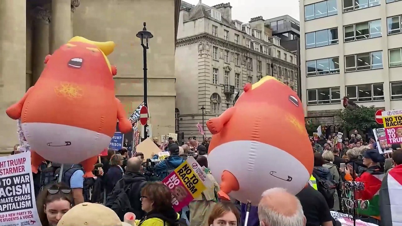 Miles de personas protestan en Londres contra la visita de Estado de Trump a Reino Unido