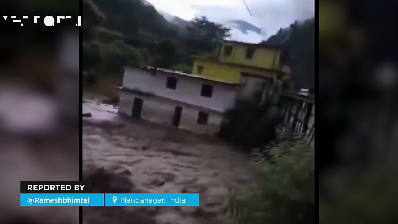 An avalanche of water, mud, and rocks has buried part of Nandanagar, India.