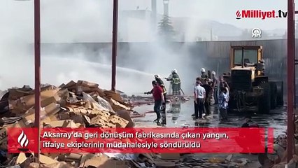 Geri dönüşüm fabrikasında çıkan yangın hasara neden oldu