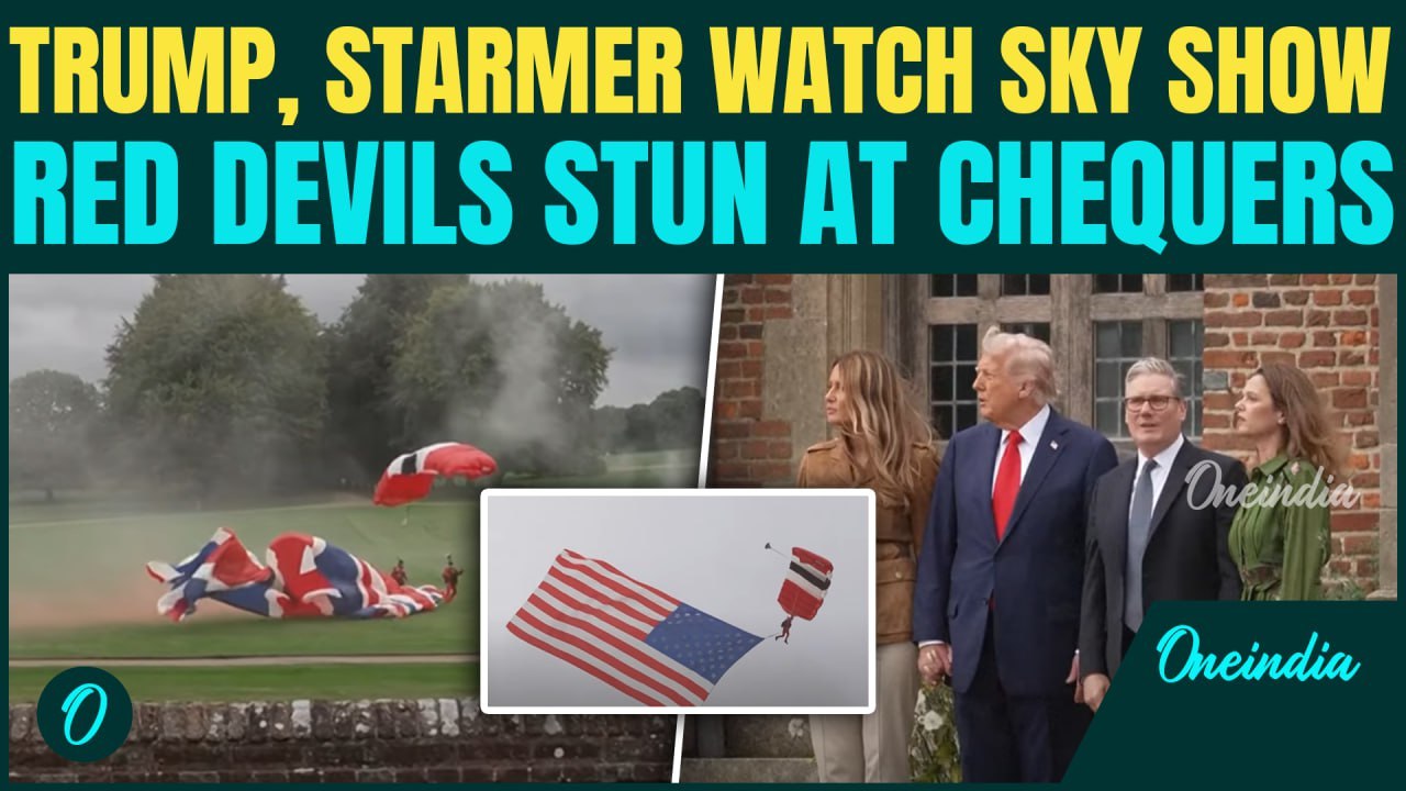 Trump and Starmer Watch Britain’s Red Devils Soar Over Chequers During Historic UK State Visit