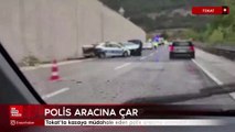 Tokat’ta kazaya müdahale eden polis aracına otomobil çarptı