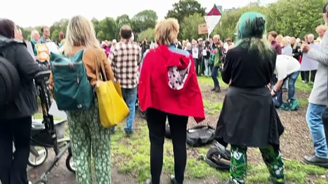 Group gathers in The Meadows to protest Trump's state visit