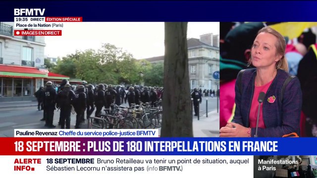 18 septembre: 181 interpellations en France, dont 31 à Paris, 11 membres des forces de l'ordre et 10 manifestants ont été blessés