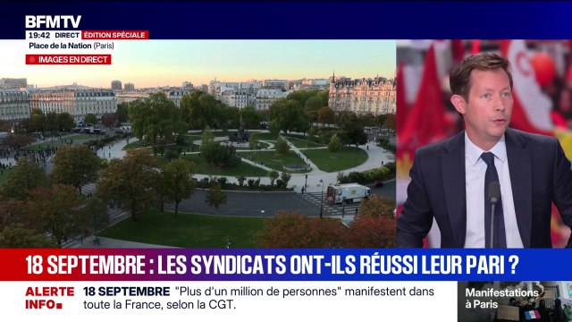 18 septembre: C'est une mobilisation qui s'est déroulée très largement dans le calme et dans l'ordre , assure François-Xavier Bellamy, vice-président des Républicains