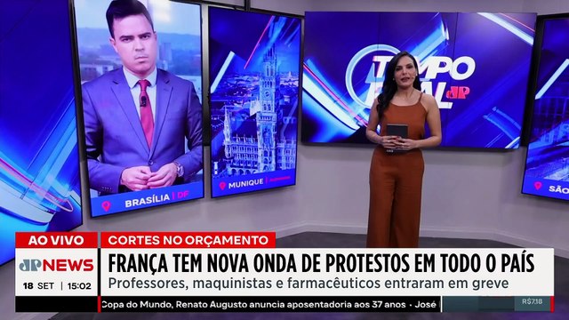 França enfrenta onda de protestos em todo país após cortes no orçamento | TEMPO REAL