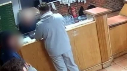 Shocking footage shows wife killer threatening kebab shop owner with gun