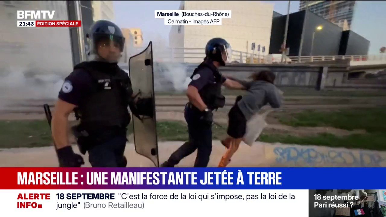 Manifestante jetée à terre à Marseille: "Vous êtes dans un contexte particulier du maintien de l'ordre", estime Jean-Christophe Couvy, secrétaire national du syndicat de police UNITÉ