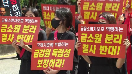 "금융감독체계 개편 반대" 금감원 직원 거리로..."자리 나눠먹기" / YTN