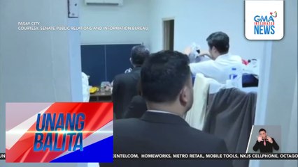 Video ng pagdadala sa 3 "BGC Boys" at kay Discaya sa detention room, inilabas ng Senado | Unang Balita