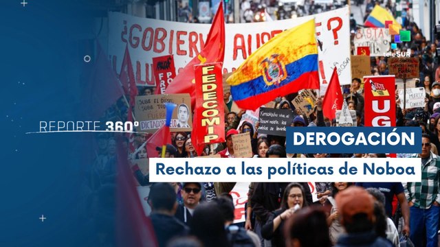 Ciudadanos protestan en rechazo a medidas impuestas del pdte. Daniel Noboa