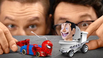 Skibidi Toilet vs Spiderman Car Race 🏁🏎️ The Big Car Building Challenge 🚽
