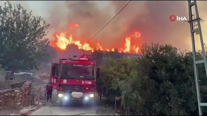 Alanya’da gece başlayan orman yangınına sabahın ilk ışıklarıyla müdahale devam ediyor