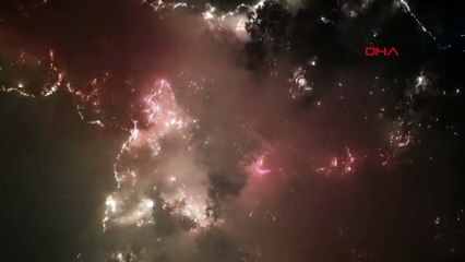 Milas'ta orman yangını: Alevler havadan görüntülendi