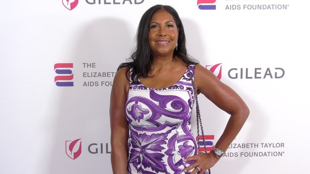 Cookie Johnson attends The Elizabeth Taylor Night of Compassion purple carpet