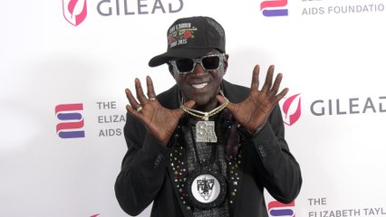 Flavor Flav attends "The Elizabeth Taylor Night of Compassion" purple carpet