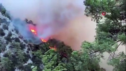 Muğla’daki yangınlara havadan müdahale başladı