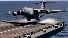 🛬 C-17 Globemaster Lands on Aircraft Carrier?! 🚢 Unreal Military Aviation Moment!