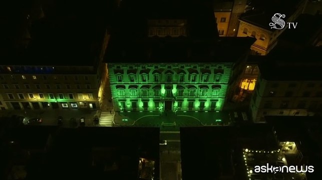 Giornata Nazionale SLA: la facciata Palazzo Madama si colora di verde