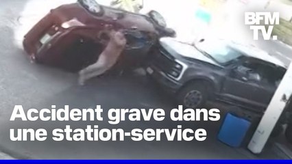 États-Unis: un homme évite de justesse d'être heurté par une voiture dans une station-service