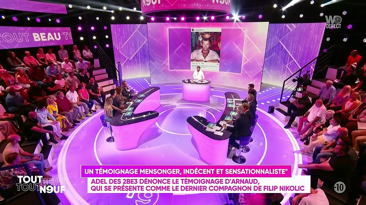 Valérie Bénaïm partage les dernières confidences d'Arnaud, qui se présente comme le dernier compagnon du regretté Filip Nikolic, dans "Tout beau tout 9" sur W9.