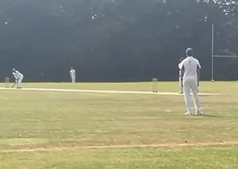 Lampeter's Osian Jones takes a catch to dismiss Nauman Satti off the bowling of Bedwyr Davies