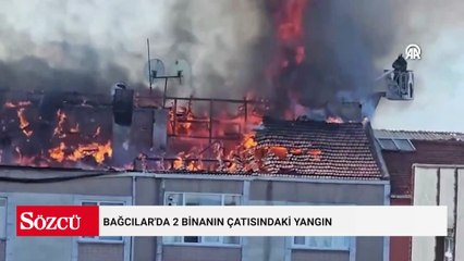 Bağcılar'da 2 binanın çatısındaki yangın söndürüldü