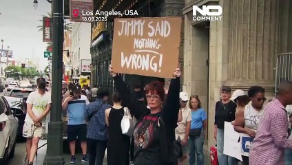ABD'de Jimmy Kimmel'ın stüdyosu önünde 'ifade özgürlüğü' protestosu