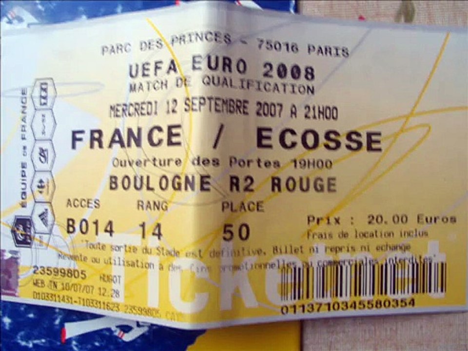 Football : Qualifications UEFA EURO 2008 France - Ecosse (Paris, Parc des Princes, Vendredi 12 Septembre 2007, 21H00-23H00)