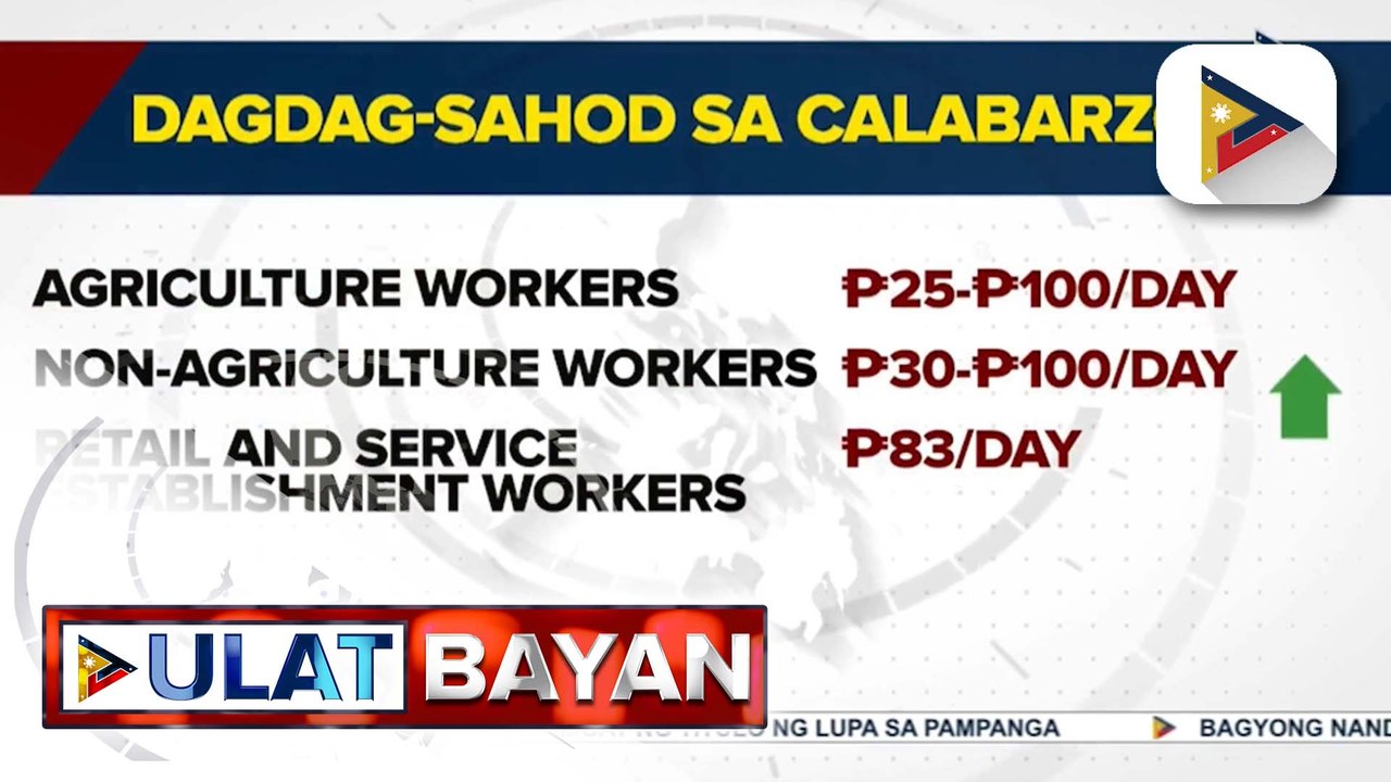 Umento sa arawang sahod ng mga manggagawa sa CALABARZON, aprubado na ng Regional Tripartite Wages and Productivity Board