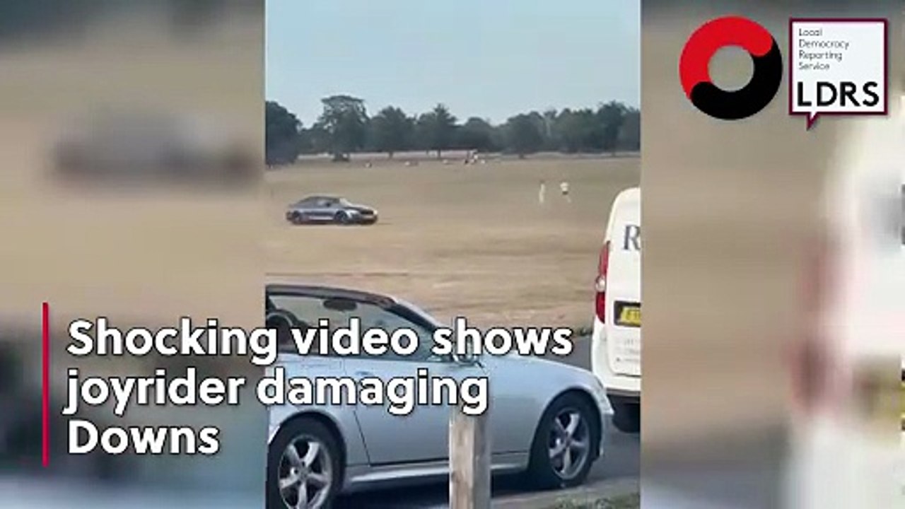 Shocking video shows joyrider doing donuts on the Downs