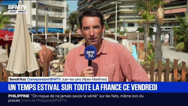 A Juan-les-Pins, les vacanciers profitent d'une météo estivale