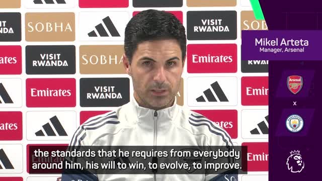 Arteta praises 'best manager in the world' Guardiola
