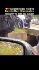 Captan el momento en que inspector Pérez salva a un menor pero no logra salir vivo