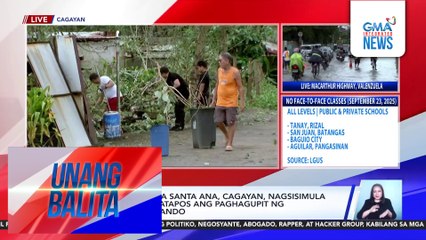Ilang residente sa Santa Ana, Cagayan, nagsisimula nang maglinis matapos ang paghagupit ng Super Typhoon Nando | Unang Balita