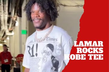 Lamar Jackson pulls up to Monday Night Football in Kobe-inspired tee