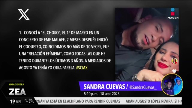 Sandra Cuevas admite que tuvo una relación sentimental con “El Choko”