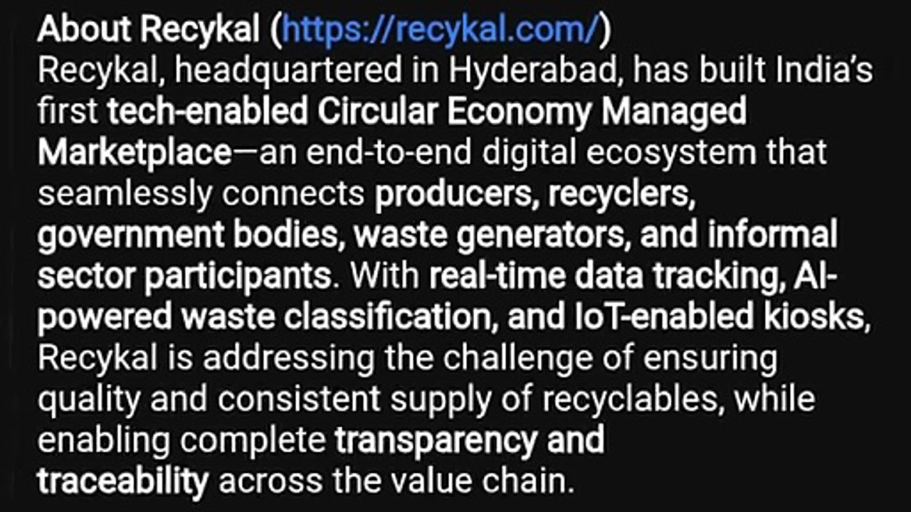 Hyderabad-based cleantech startup that is pioneering India’s first Circular Economy Managed Marketplace